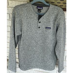 Patagonia Fleece Adult Medium Grey Better Sweater Henley Pullover Jumper Mens1